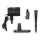 Mini outdoor laser lamp kit with power cord, pedestal base, and ground stake