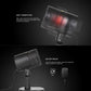 Black mini laser lamp with vented cylinder and water-resistant outdoor design