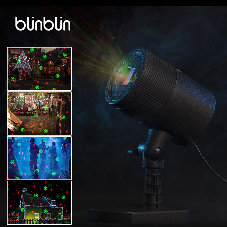 Black mini outdoor laser projector on base with adjustable head and power cable