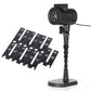 Black outdoor lawn pattern projector lamp with multiple metal pattern plates