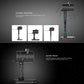 Black outdoor lawn projector lamp with adjustable head and waterproof housing