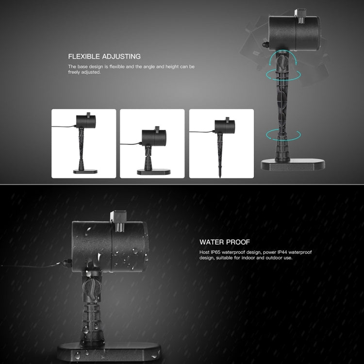Black outdoor lawn projector lamp with adjustable head and waterproof housing