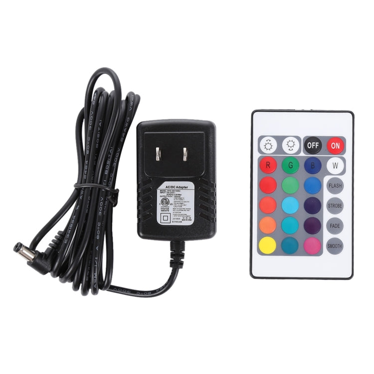 30cm LED globe light power adapter, cable, and color remote controller