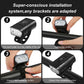 Black bicycle headlight mounted on handlebar bracket with tightening screw