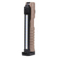Folding work emergency light with beige body and black side, long LED panel