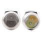 Dual-head flashlight end caps with LED lenses and metal reflector surfaces