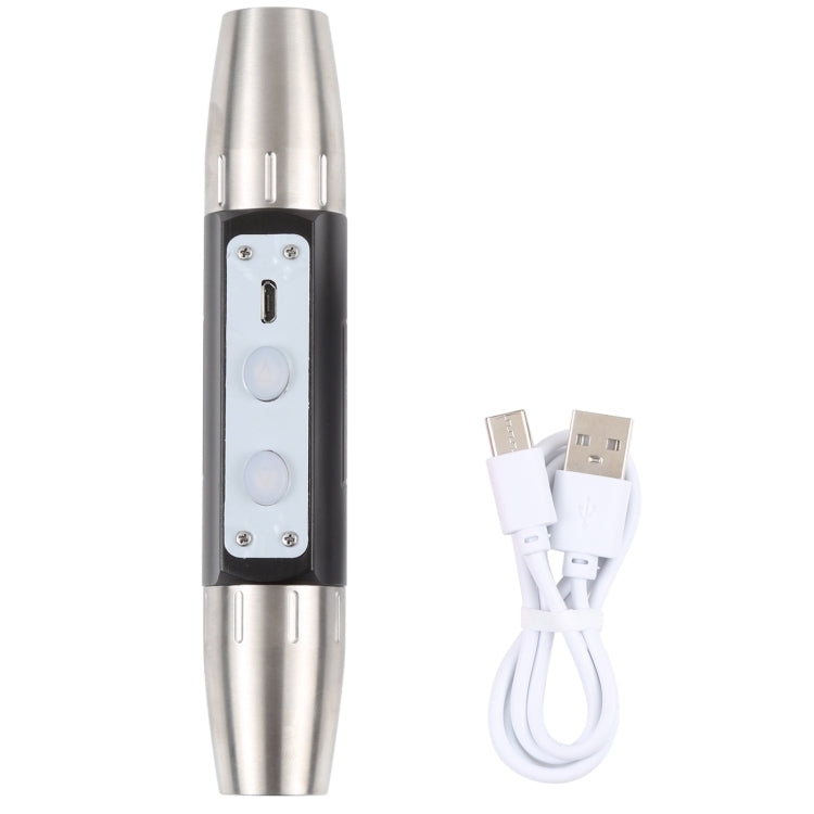 Dual-head USB rechargeable flashlight with USB charging cable and plug
