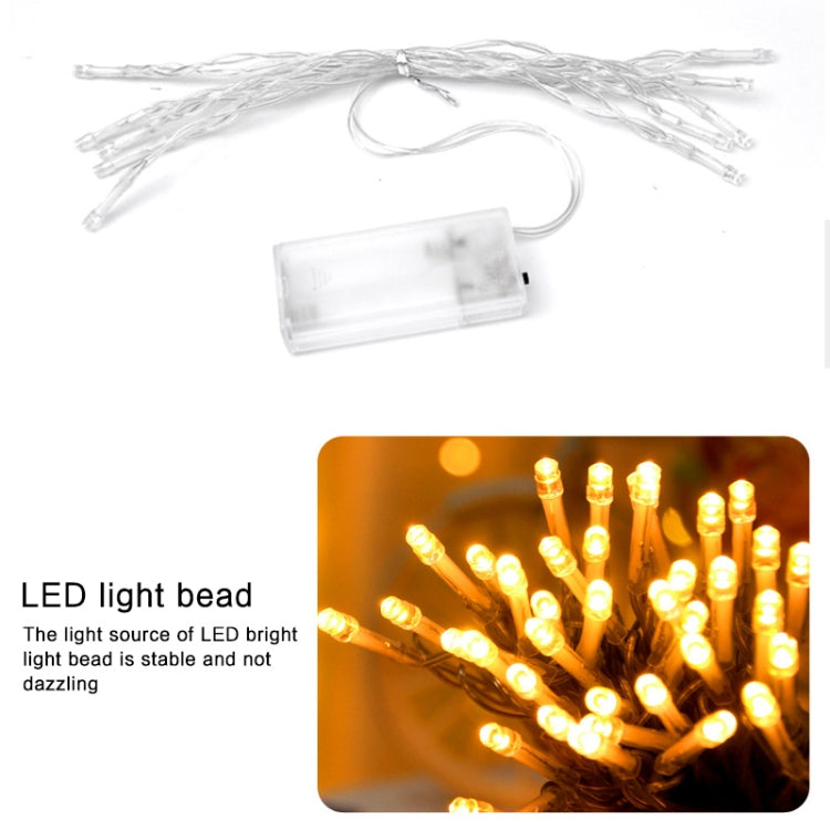 LED light string battery pack with clear housing and white cord