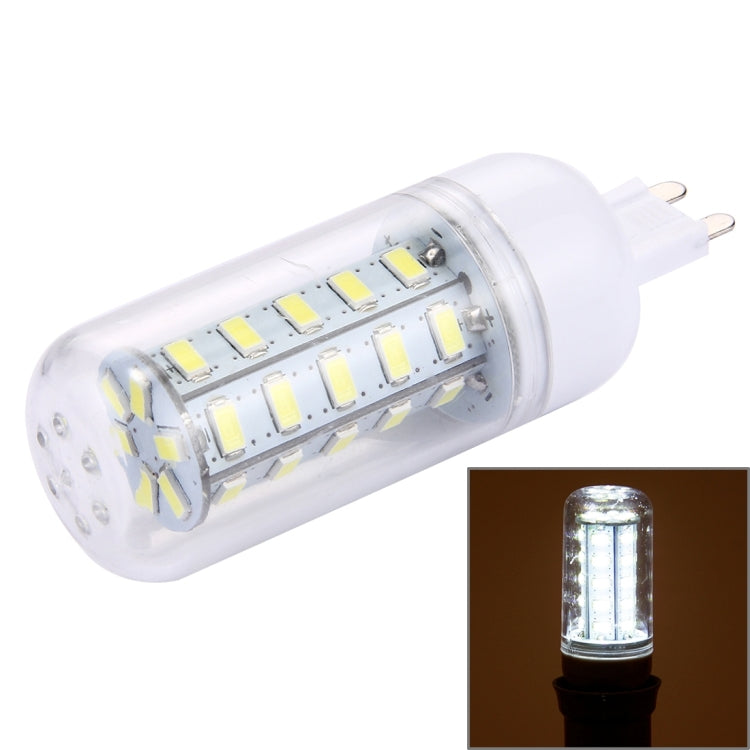 LED corn light bulb with clear housing and multiple SMD LED chips; twin prong base