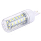 LED corn light bulb showing clear lens and row of SMD LED chips inside