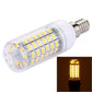 LED corn bulb with E14 base, 69 SMD LEDs, clear glass, bright lit glow