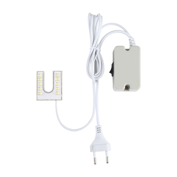 Sewing machine LED lamp with U-shaped magnetic LED panel and plug power cord