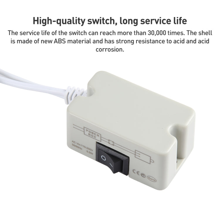 Sewing machine LED lamp power switch and control box with connected cord