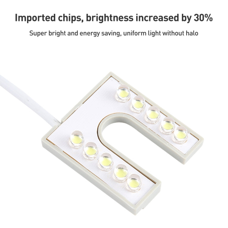 U-shaped magnetic LED light panel with 10 bright LED bulbs on metal backing