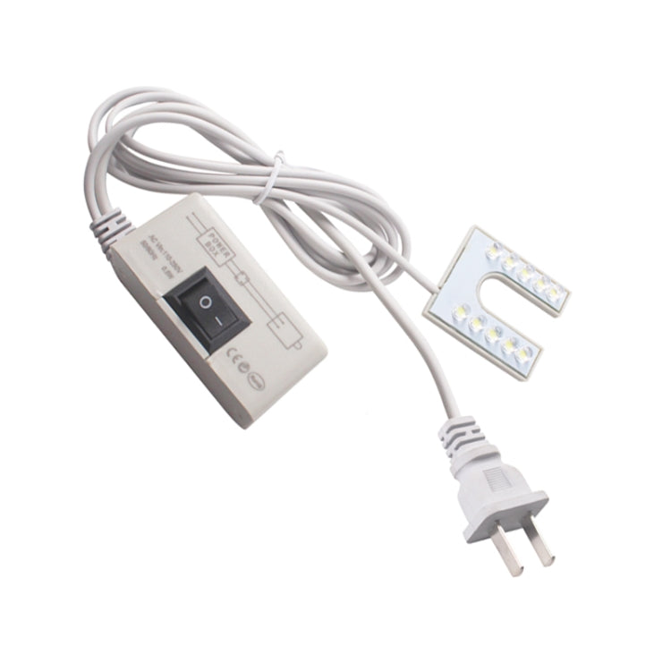 Sewing machine LED lamp with U-shaped magnetic LED panel and US plug power cord