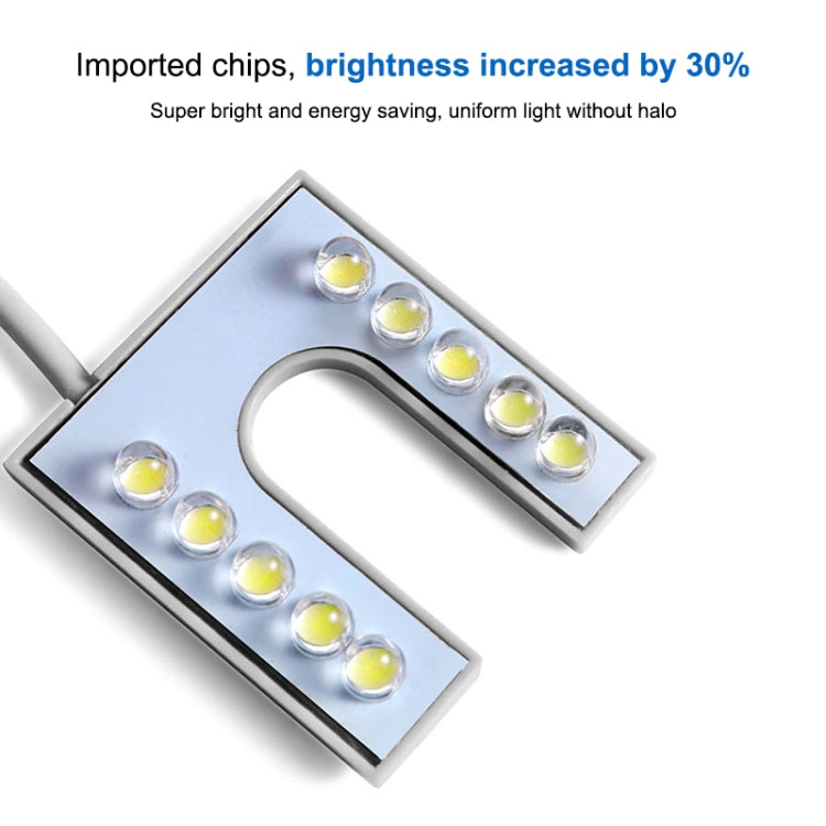 U-shaped LED lamp with multiple bulbs in a highlight bar for sewing