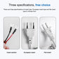 Sewing lamp plug options with insert section, European plug, and flat plug