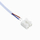Two-wire LED module lead with blue and brown conductors and white connector