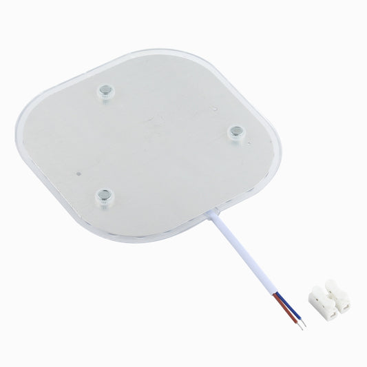 LED ceiling light module backplate with mounting screws and attached power cable