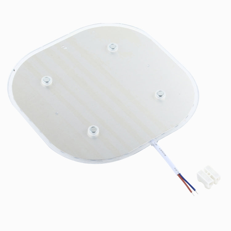 Round LED ceiling lamp module backplate with four screw holes and wiring lead