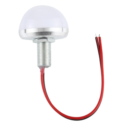 35mm LED bulb with frosted dome cap, threaded base, red/black DC 12V wires