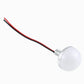 Small round frosted LED bulb with threaded base and red/black wire leads