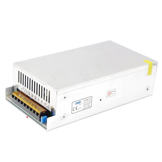 LED driver power supply in white metal case with side terminal block and labels