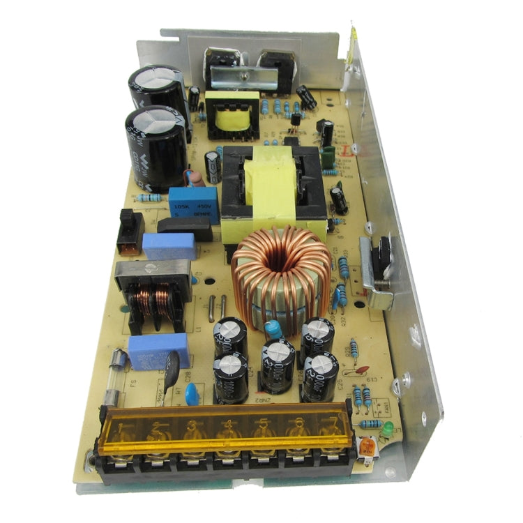 LED driver power supply internal electronics with transformer and capacitors