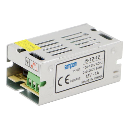 SOMPOM LED driver power supply, metal housing with green terminal block and S-12-12 label