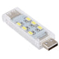 Compact double-sided USB LED light with clear case and 12 LED chip layout, unlit