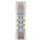 Small double-sided USB LED light with clear housing and front LED chips, unlit