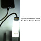 Double-sided USB LED light lit in clear case, with attached USB charging cable