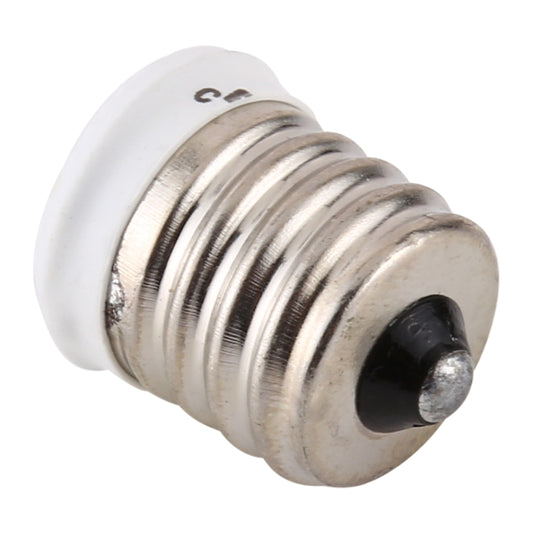 E17 to E14 lamp adapter, metal screw base with black contact tip on white end