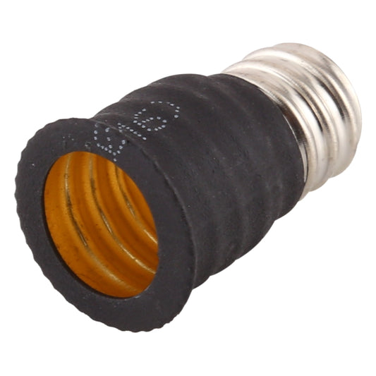 Black E12-to-E14 lamp adapter converter with amber socket and silver screw base