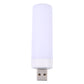 USB LED flameless candle night light, white cylindrical lamp with dual ports on USB plug