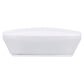White low-profile LED sensor light housing for wall or ceiling mounting