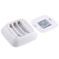 White LED sensor light battery compartment with springs and insert label