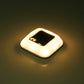 Square LED sensor light glowing warm white with round detector window