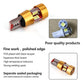 Gold LED bulb with red circuit board and white LED chips, angled close view