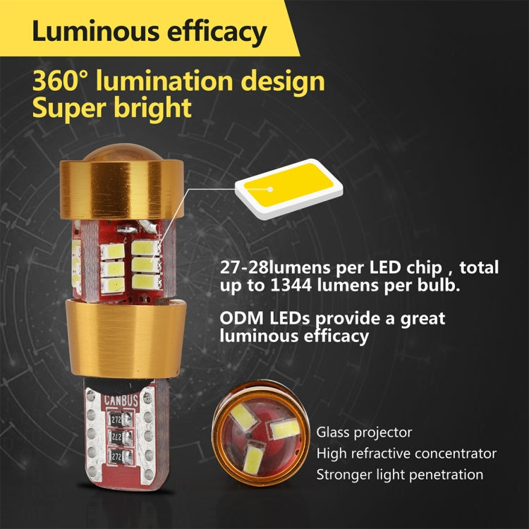 Gold LED bulb with red circuit board and bright white LED chips, front view