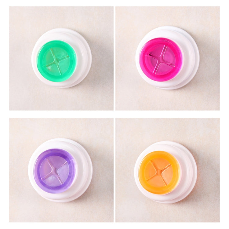 Self-adhesive towel hook set with green, pink, purple, and orange colored inserts