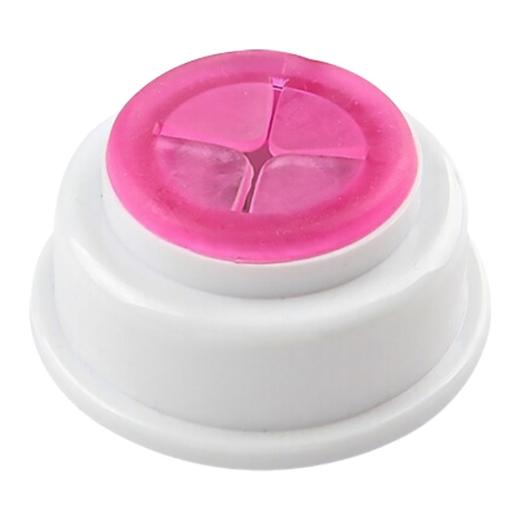 Self-adhesive towel hook with rose-pink colored insert and white mounting base