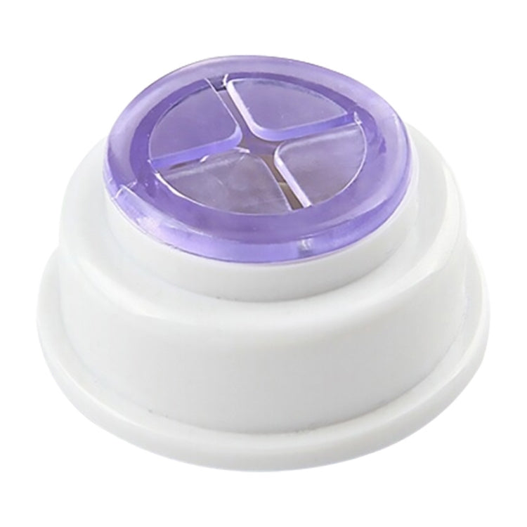 Self-adhesive towel hook with purple colored insert and white mounting base