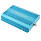 RF repeater booster unit, blue metal casing with connectors on the side