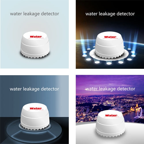 White water leakage detector device shown in multiple views with red Water logo.