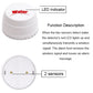 White flood detector with LED indicator and two sensor probes, round top unit