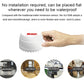 White flood detector placed flat by hand for waterproof leak detection