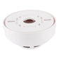 Photoelectric smoke detector underside with mounting pins and central sensor window.