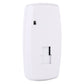 White wireless PIR motion detector back side with wall mount slot and port