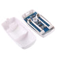 Wireless PIR detector circuit board in white plastic case with mounting base